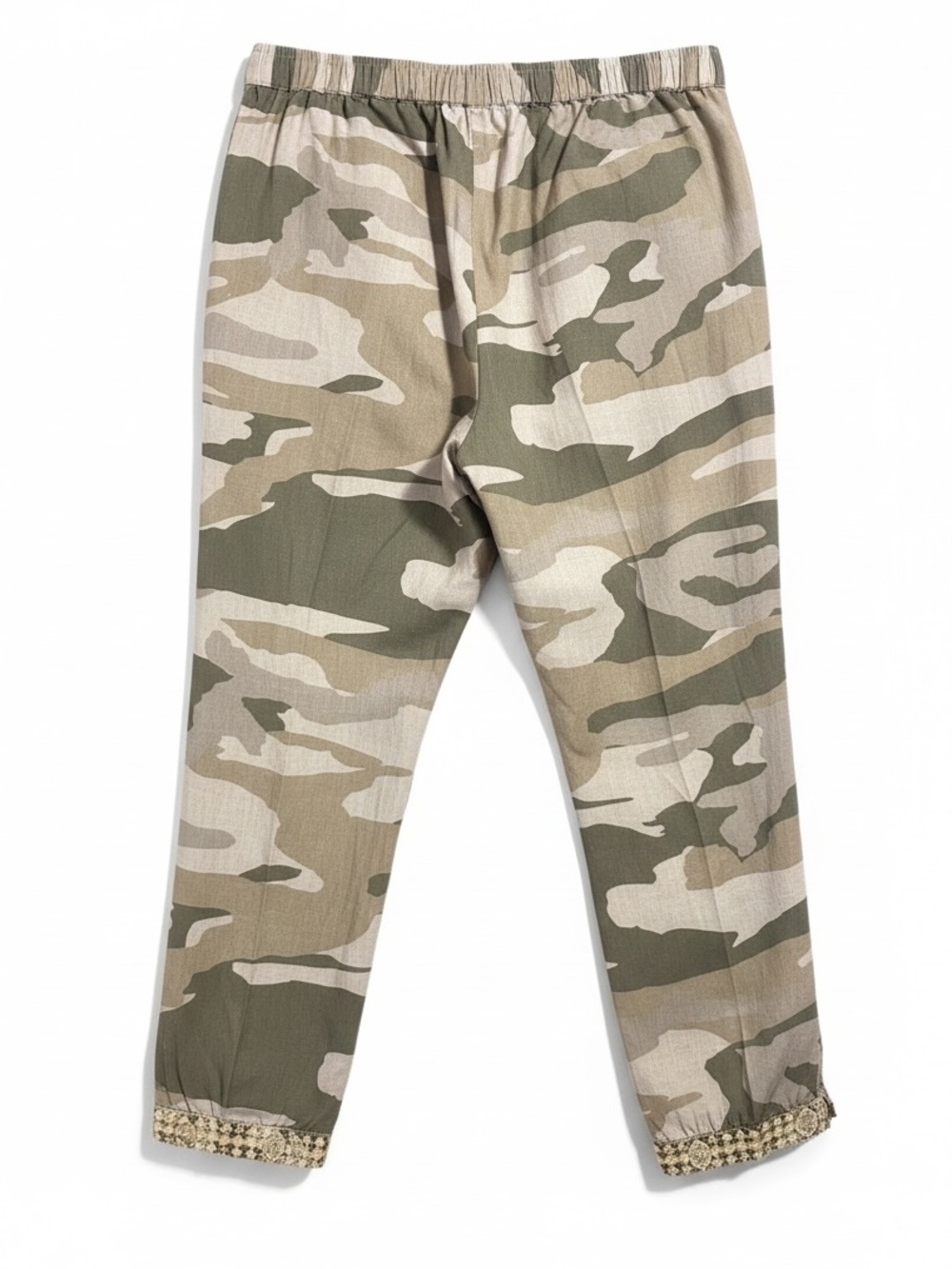 Johnny Was Los Angeles Linen Camo Embroidered Pull-On Joggers Size Large - Picture 2 of 8